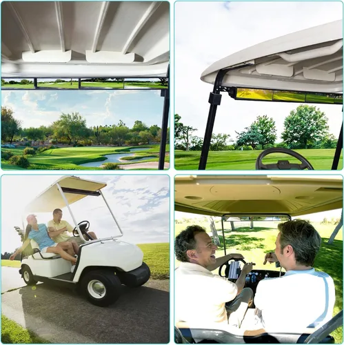 Vista 3 de 10L0L Espejo retrovisor gran angular de 4 paneles para carrito de golf, ajuste universal para Yamaha, Club Car, EZGO, elimina puntos ciegos