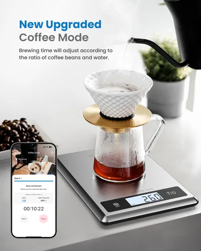 Vista 5 de RENPHO Báscula Digital de Alimentos con Calculadora Nutricional, Báscula Inteligente de Cocina de Alimentos, Báscula de Peso de Alimentos en Gramos