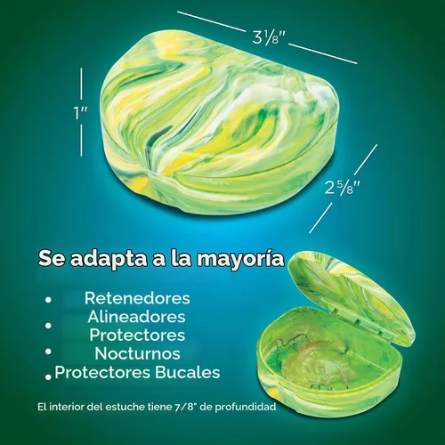 Vista 5 de Practicon Brights - Estuches de retención de mármol, funda de alineador transparente, cajas de retención de ortodoncia dental, soporte