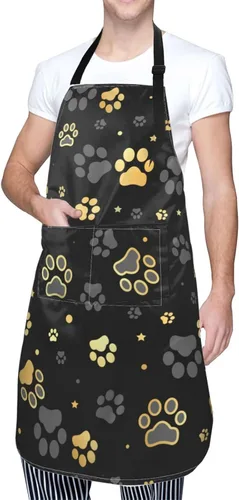 Vista 14 de Perinsto Waterproof Apron With 2 Pockets Kitchen Chef Aprons Bibs For Cooking Baking Painting Gardening Grooming