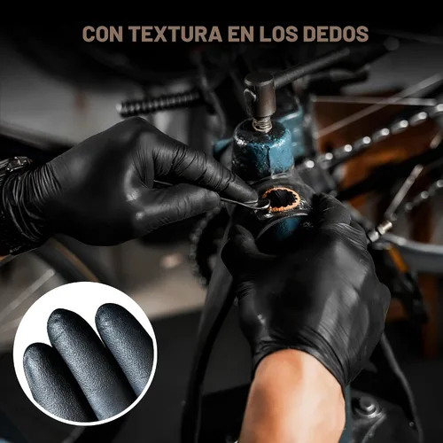 Vista 3 de TitanFlex Guantes desechables de nitrilo para examen, 6 mil, color negro, resistente, sin látex, aptos para alimentos para cocinar