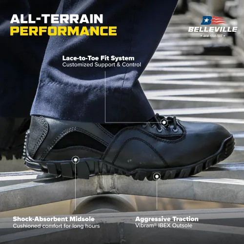 Vista 5 de TACTICAL RESEARCH TR Khyber TR960Z Botas tácticas con cremallera lateral para hombre Negro