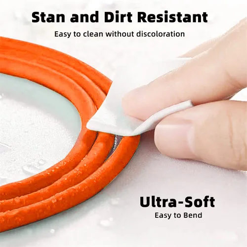 Vista 3 de cablecc Tipo A USB-A a USB-C Silicona Líquida Ultra Suave 120W Power USB2.0 Datos Cable Naranja Carga Rápida para Computadora Portátil Tableta