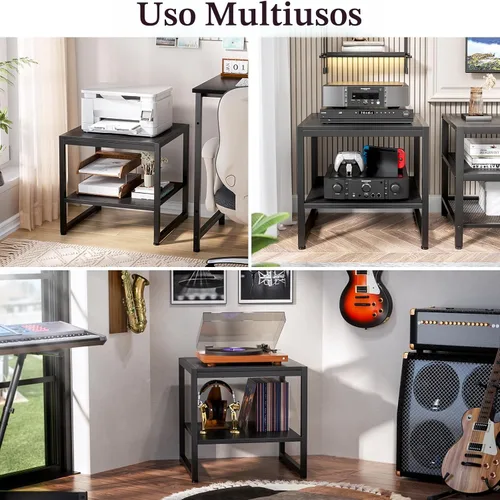 Vista 8 de Homieasy Mesa auxiliar, mesa auxiliar cuadrada de 20 pulgadas, mini soporte Negro