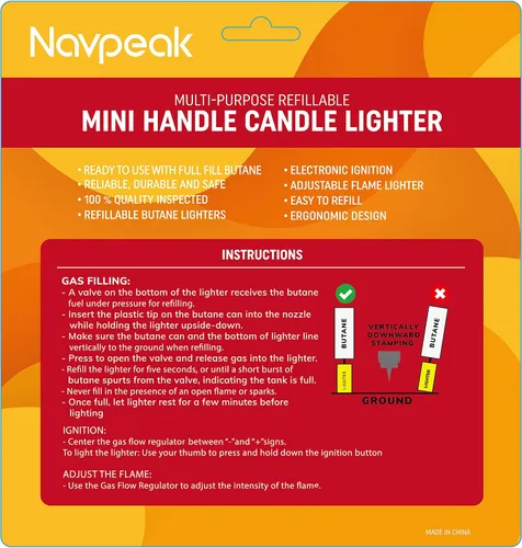 Vista 9 de Mini encendedor de velas multiusos con varita extendida, práctico recargable para cocina, chimenea, piloto, estufa de barbacoa, paquete de 5
