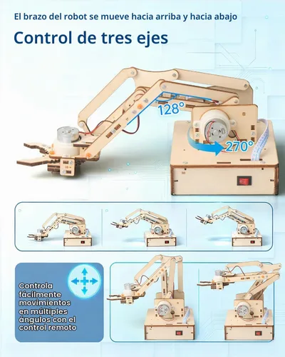 Vista 4 de Kits de brazo robot, robótica para niños de 8 a 12 años, 14 a 16 años, juguetes STEM, proyectos de circuitos de construcción, experimentos
