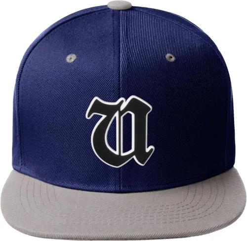 Vista 692 de Daxton Gorra clásica con visera de billete plano con letras del alfabeto inglés antiguo de la A a la Z