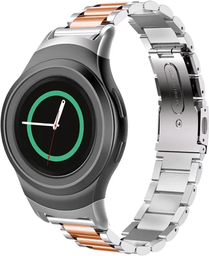 Vista 8 de Correa de reloj de metal compatible con Samsung Gear S2 SM-R720/SM-R730 de ajuste rápido de acero inoxidable correa de repuesto para Gear S2 Negro