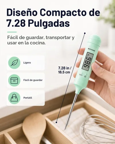 Vista 8 de BESTOYARD Medidor de temperatura para uso alimentario – Medición precisa de temperatura para leche de bebé, fórmula de leche para bebés, cocina