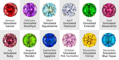 Vista 6 de 14k Gold Plated Brass Birth Month Cubic Zirconia Flower Baby Hoop Huggie Baby Girls Earrings