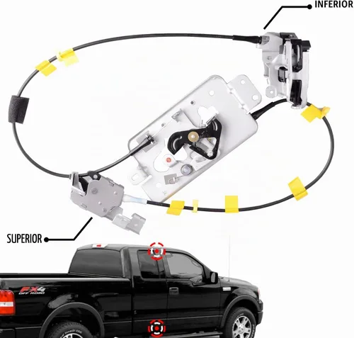Vista 2 de Pestillo de puerta con conjunto de cable compatible para Ford F-150 de cabina extendida 2004-2008 Reemplazo de puerta trasera derecha 6L3Z18264A00B