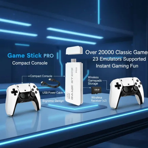 Vista 2 de Retro Wireless Gaming Console 2025 New Edition Built-in 128GB storage Features 23 emulators supporting 20,000+ games Includes dual 2.4GHz wireless