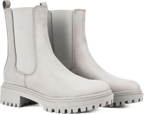 Vista 4 de Botas altas de moda hasta el tobillo grueso con plataforma a media pantorrilla para mujer (WANTED1)