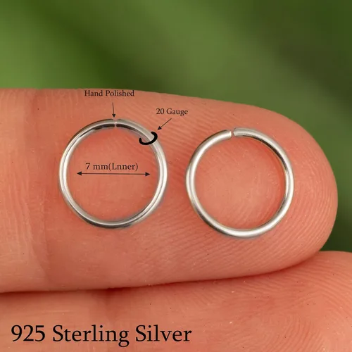 Vista 18 de Aretes de aro de oro de plata – Aretes de aro para mujer, dos piezas de aros de plata fina rellenos de oro, aro de hélice, anillo de tragus, aro