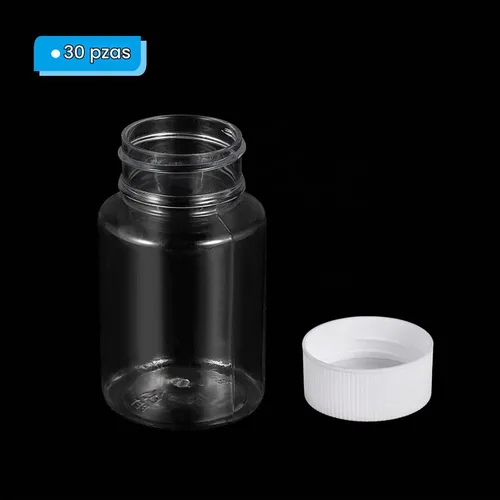 Vista 3 de PATIKIL Botella de reactivo de boca ancha de 1.0 fl oz, 1 oz, paquete de 30 botellas de almacenamiento, recipientes de muestras de plástico