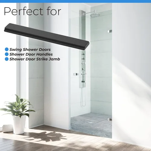 Vista 7 de Imán de puerta de ducha de mejora - Imán de puerta de ducha de vidrio de 2-1/2" de largo, reemplazo para puertas batientes - Negro 2-1/2" Black T