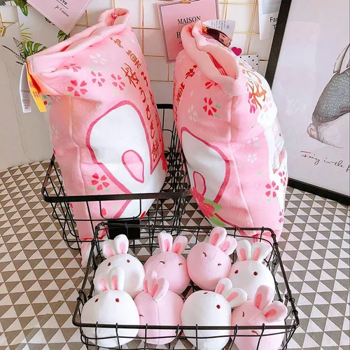 Vista 8 de REFAHB Linda almohada de peluche Almohada de regalo extraíble Juguetes de peluche creativos para niñas (Conejo)