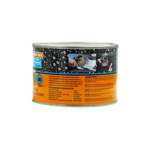 Vista 10 de GORILLA - Pasta selladora de goma impermeable para parche y sellado, negra, lata de 1 libra (paquete de 1)