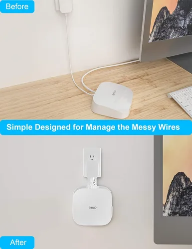Vista 6 de COOLWUFAN Paquete de 2 soportes de montaje en pared para eero Pro 6 y Pro 6E
