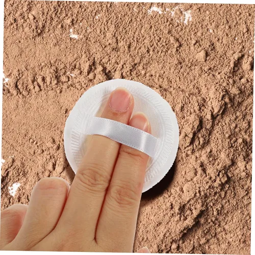 Vista 3 de Kit de maquillaje de 10 piezas de esponja seca, esponja seca, decoración de uñas para arte de uñas, almohadilla de polvo facial, algodón puro blanco