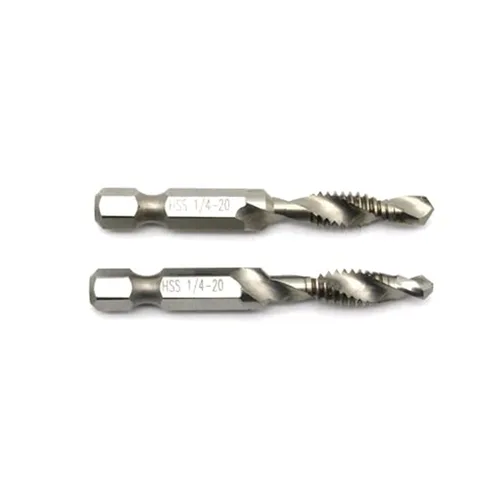 Vista 3 de TMAX Broca combinada de 2 piezas 1/4-20 y grifo multiuso desbarbado avellanador hexagonal