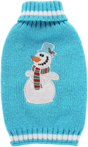 Vista 33 de Suéter de dos patas de algodón acanalado para Halloween, cuello alto a rayas alces estampado de Navidad para Teddy, Chihuahua, Shih Tzu, Yorkshire