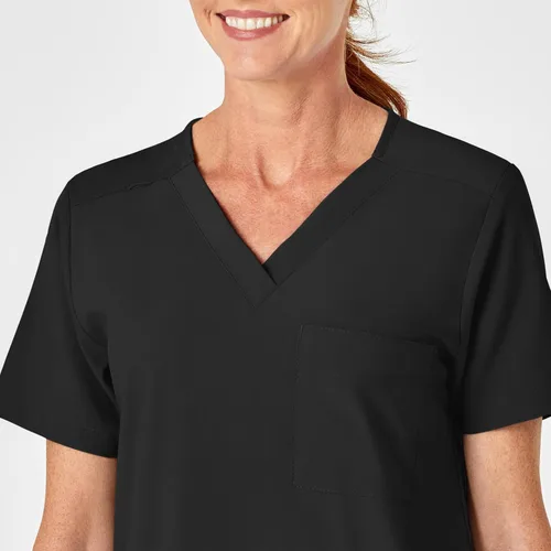 Vista 7 de Wink W123 - Camisa médica unisex con 4 bolsillos Negro