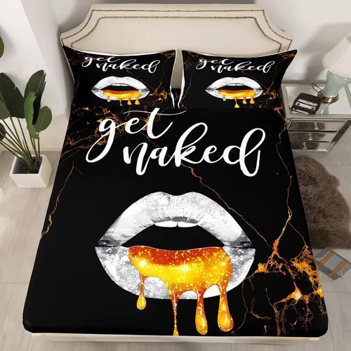 Vista 36 de Feelyou Leopard Print Lips Fitted Sheet Twin Size for Kids Boys Girls Cheetah Print Bed Sheets Set 16" Deep Pocket Soft Breathable Microfiber