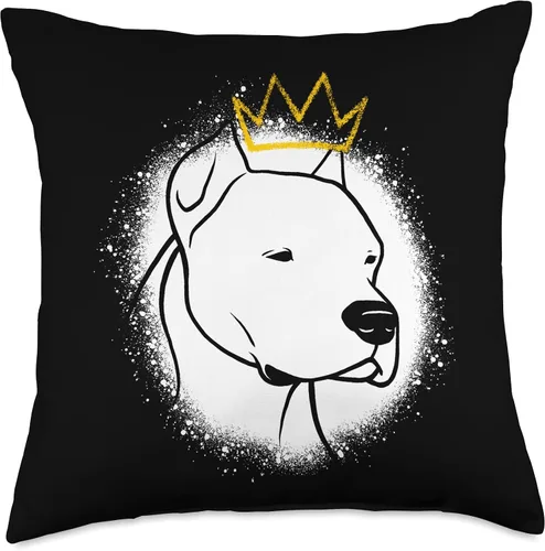 Vista 4 de Miller Sye Dogo Argentino - Almohada con corona, 16 x 16, multicolor