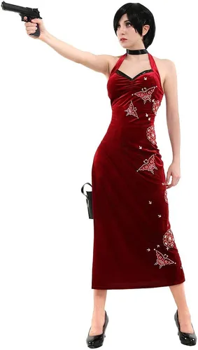 Vista 4 de Cosplay.fm Cheongsam bordado para mujer, disfraz de cosplay