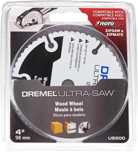 Vista 4 de Dremel US500-01 Ultra-Saw Rueda de corte de madera de carburo de 4 pulgadas, color blanco