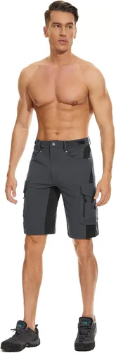 Vista 2 de Pantalón corto Cycorld para ciclismo de montaña, bolsillos con cierre de cremallera, liviano, ligero de ajuste, para hombre