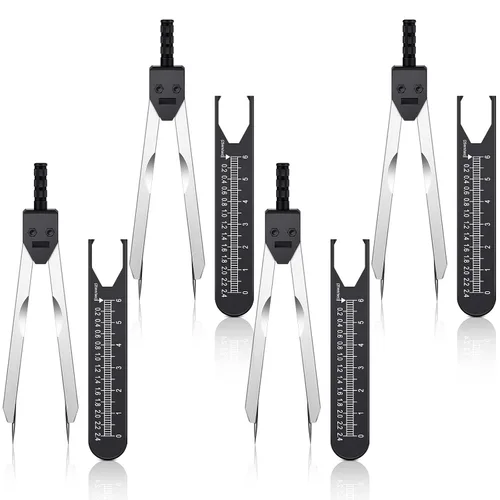 Vista 8 de Frienda 2 piezas de calibrador de ECG calibradores ECG herramienta de medición con regla electrocardiograma divisor de dibujo para enfermería (negro)