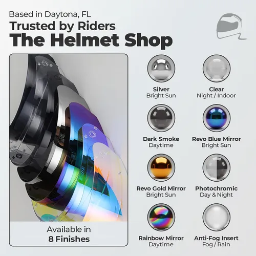 Vista 7 de The Helmet Shop HJ-33 Visor transparente claro para casco de motocicleta compatible con HJC i90, i91 y cascos modulares Harley – Protector