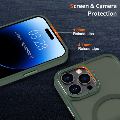 Vista 581 de Anuck - Funda magnética para iPhone 11 compatible con MagSafe, carcasa trasera mate translúcida dura, borde de TPU, delgada, resistente a impactos