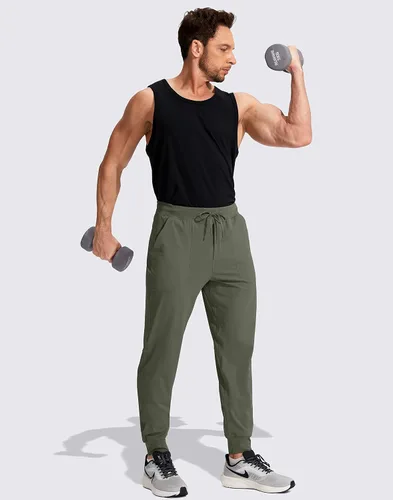 Vista 6 de Viodia Men's Joggers with Zipper Pockets Athletic Running Track Sweatpants for Men Workout Traning Gym Pants