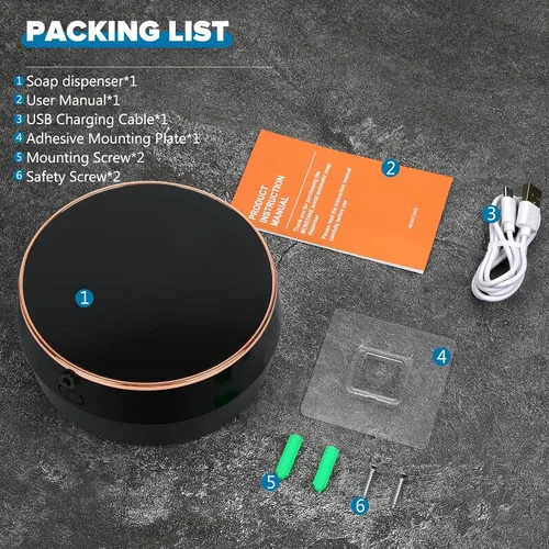 Vista 8 de Dispensador automático de jabón de espuma para baño: montaje en pared, recargable, sin contacto, ajustable, automático, inteligente, eléctrico