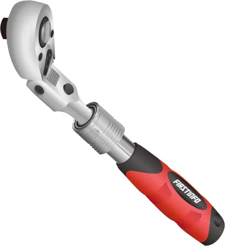 Vista 9 de FIRSTINFO F3222ND Taiwán - Llave de trinquete extensible flexible y con bloqueo de 1/2 pulgada reversible, agarre suave con acción de engranaje