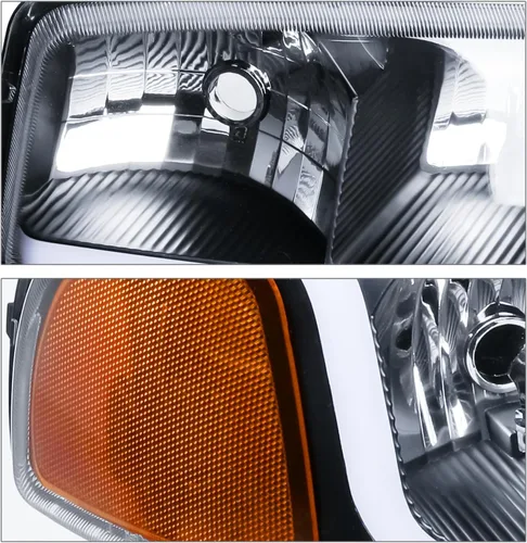 Vista 10 de M-AUTO Switchback - Tira de faros delanteros LED DRL de 4 piezas + lámparas de parachoques compatibles con GMC Sierra 1500 99-07, 99-04 2500, 01-07