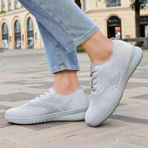 Vista 6 de TIOSEBON Zapatos deportivos Oxoford para caminar para hombre, zapatos casuales de malla de trabajo