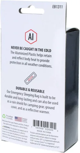 Vista 9 de Manta para dormir Emergency Survival Mylar - Paquete de 2