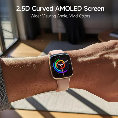 Vista 2 de Reloj inteligente para mujeres, pantalla AMOLED ultra clara de 1.85 pulgadas, smartwatch compatible con iPhone/Samsung/Android, rastreador