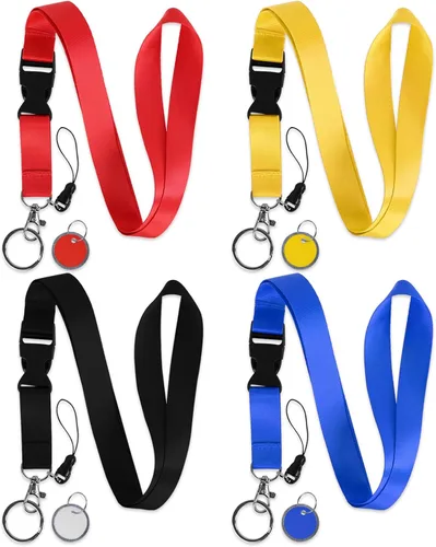 Vista 26 de Soporte retráctil para tarjetas de identificación con cordón separable, carrete de credencial resistente, llavero desmontable, soporte para tarjetas