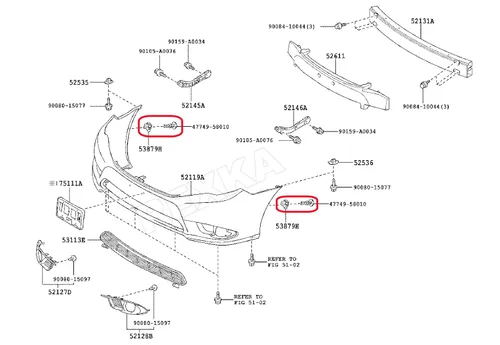 Vista 6 de Rexka Juego de 5 clips y pasadores para guardabarros delantero y parachoques para Toyota Lexus 53879-58010 47749-58010 Avalon Camry Corolla 5 juegos.