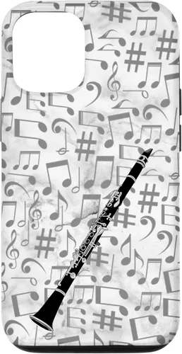 Vista 28 de Clarinet Phone Case - Music Notes - White Background Case for iPhone 17