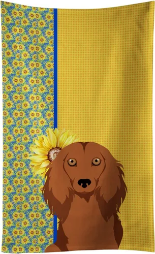 Vista 79 de Caroline's Treasures WDK5313KTWL - Toalla de cocina con diseño de girasoles de verano, color negro y tostado, Airedale Terrier, toalla de mano