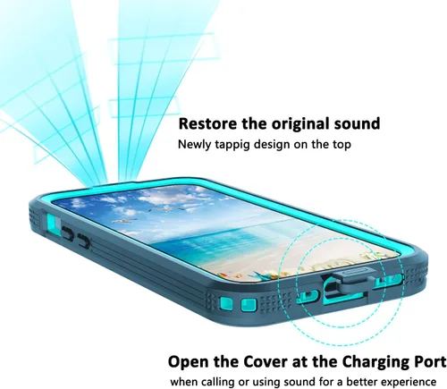 Vista 7 de Funda protectora de cuerpo completo compatible con iPhone 15 de 6.1 pulgadas, magnética, impermeable, a prueba de caídas, nieve, arañazos