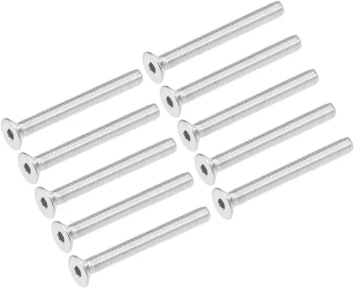 Vista 8 de uxcell Tornillos de máquina de cabeza plana M3x40mm Tornillo hexagonal interno 304 pernos de sujeción de acero inoxidable 20 piezas