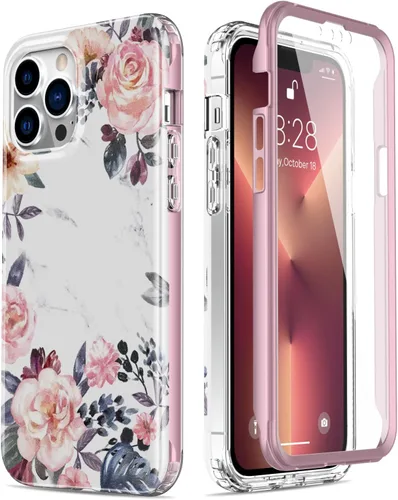 Vista 46 de Esdot Funda protectora para iPhone 13 Mini con protector de pantalla integrado, protección de grado militar con diseños de moda para mujeres