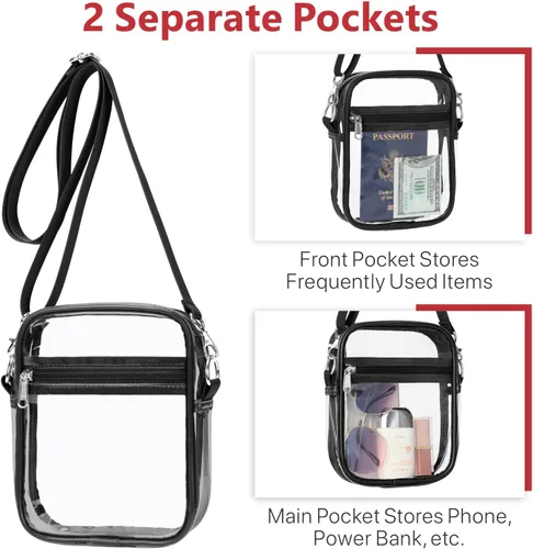 Vista 9 de PACKISM Paquete de 2 bolsas de aseo aprobadas por la TSA y bolsa transparente aprobada por el estadio, venta de paquetes, 1 mediano, 1 grande blanco